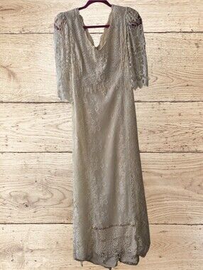 Lace Overlay White Evening Dress or Wedding Dress.